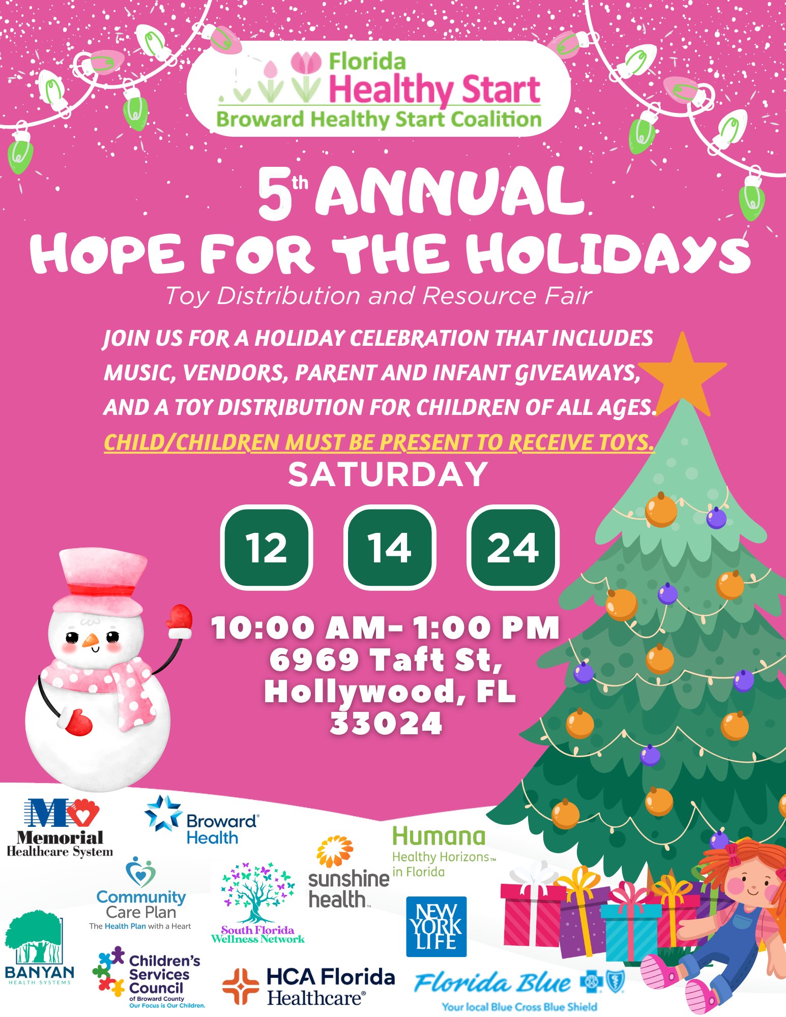 Flyer for Toy Distribution for the holiday season