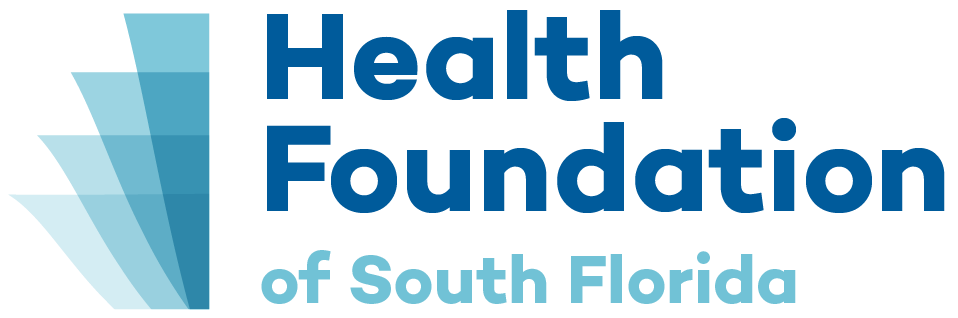 Blue text logo for Health Foundation of South Florida